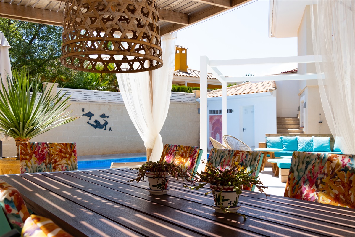 Dining table under the veranda