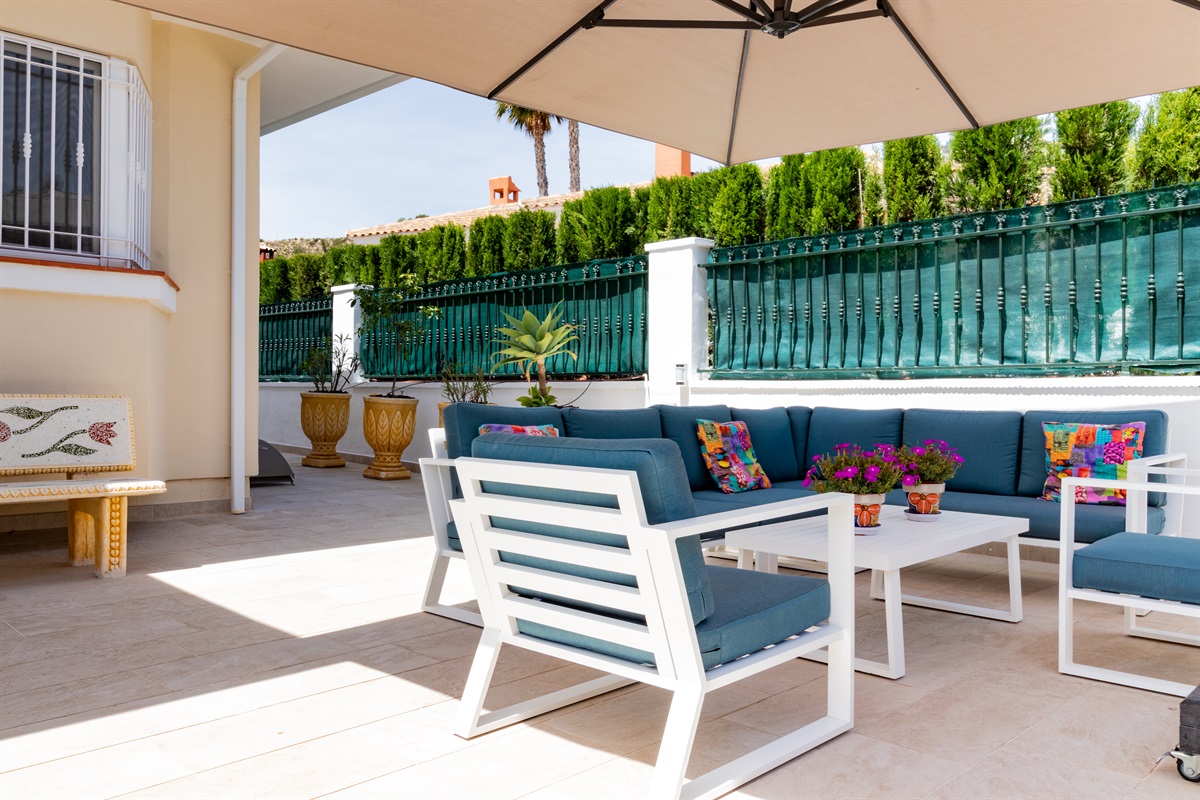 Lounge set on the terrace at the villa