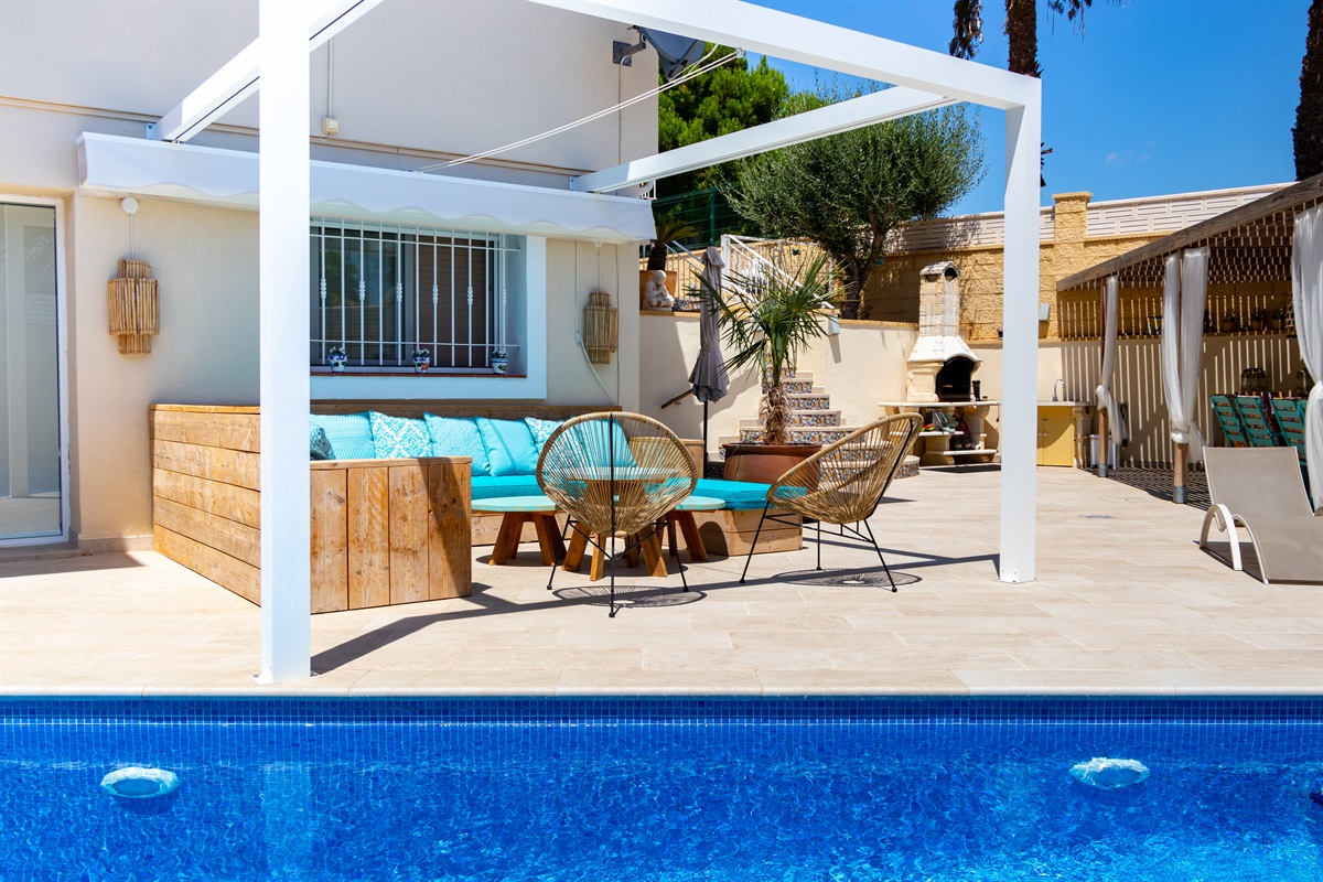 Lounge set and terrace near the pool